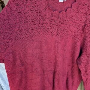 Liz Claiborne Burgundy Knit Sweater